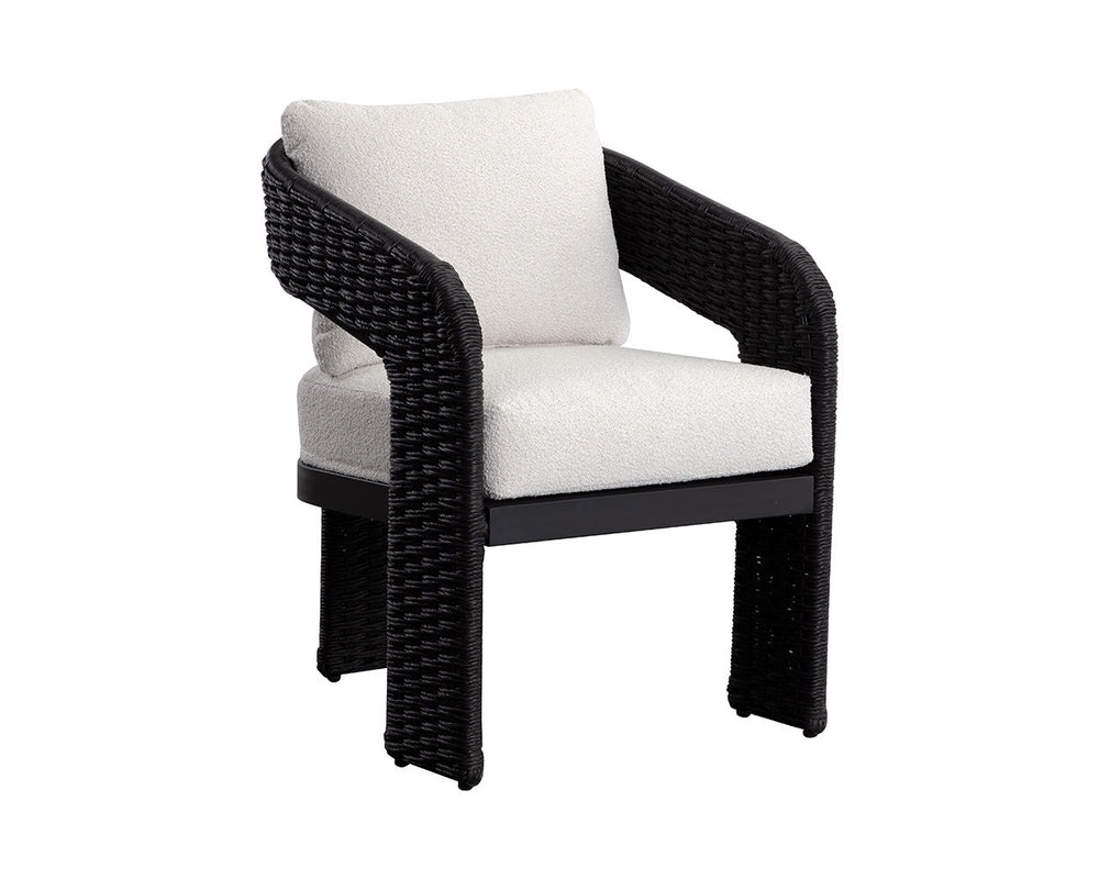 Pylos Outdoor Dining Armchair, Black/Louis Cream, Set of 2-Furniture - Dining-High Fashion Home