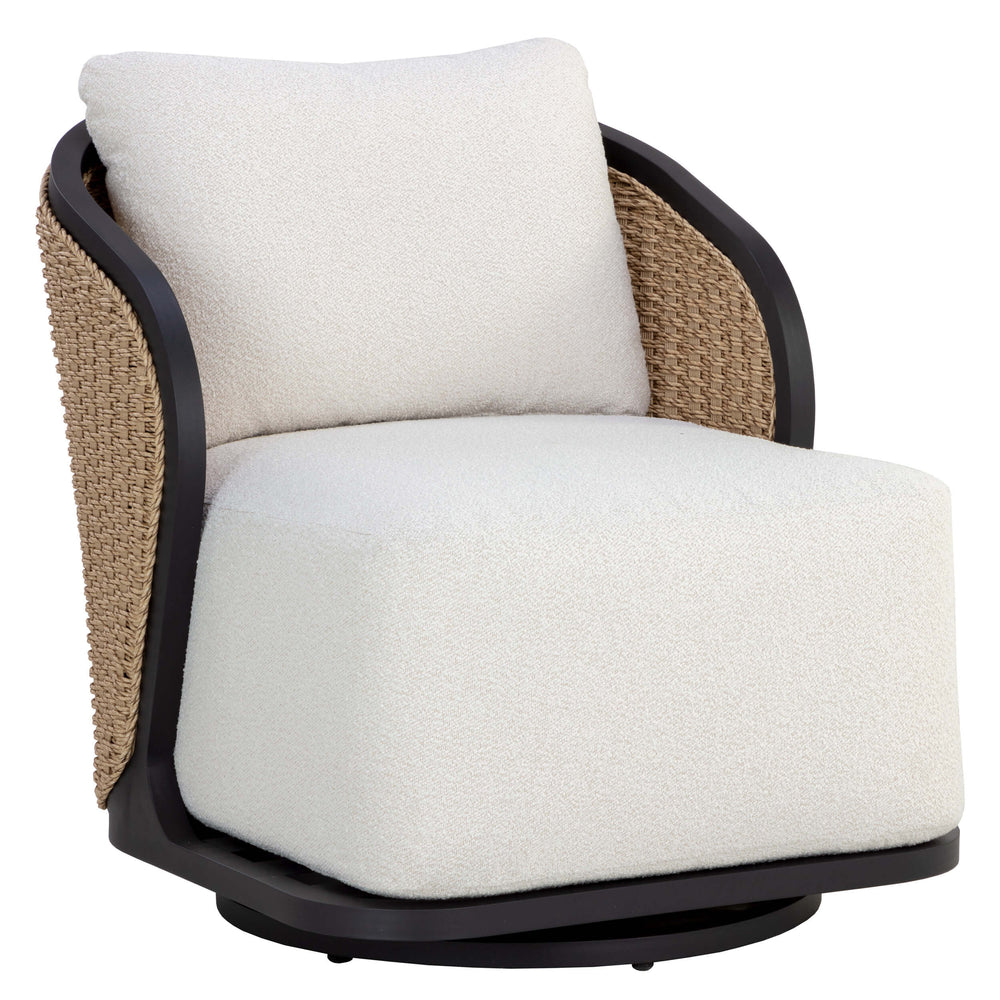 Bora Outdoor Swivel Chair, Louis Cream-Furniture - Chairs-High Fashion Home