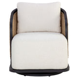 Bora Outdoor Swivel Chair, Louis Cream-Furniture - Chairs-High Fashion Home