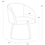 Etta Swivel Dining Chair, Moss Green, Set of 2
