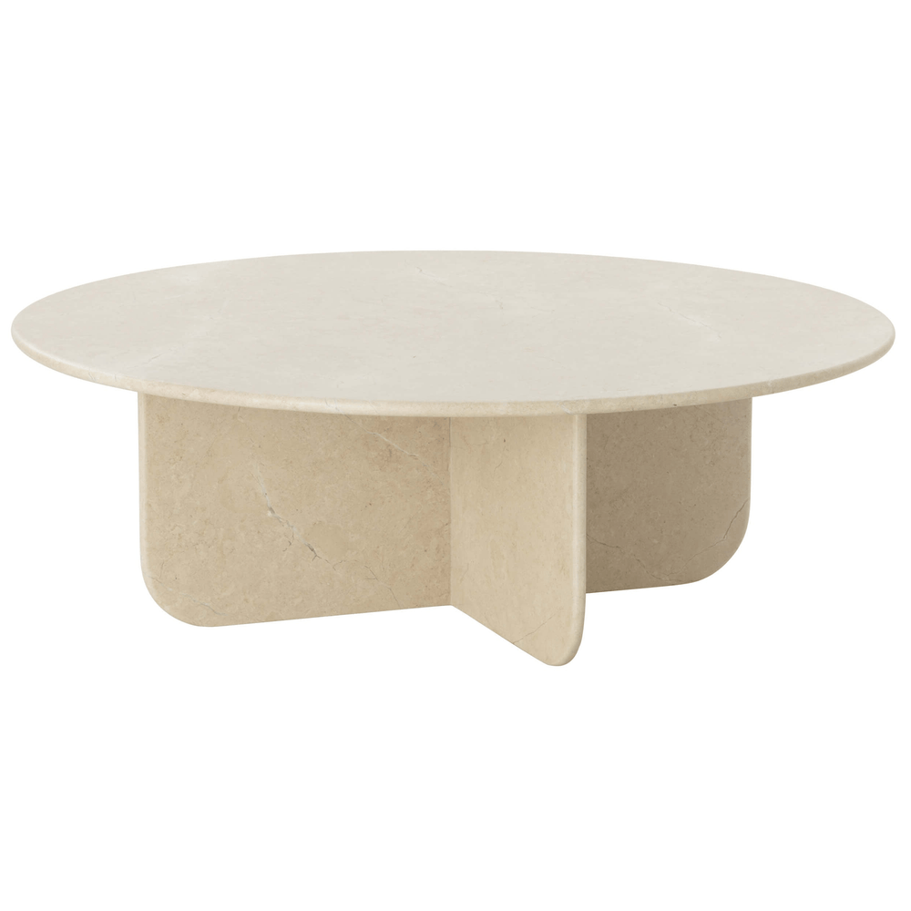 Bonita Round Coffee Table, Cream-Furniture - Accent Tables-High Fashion Home