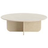Bonita Round Coffee Table, Cream-Furniture - Accent Tables-High Fashion Home