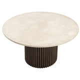 Banyan Round Dining Table, Cream/Dark Brown