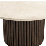 Banyan Round Dining Table, Cream/Dark Brown