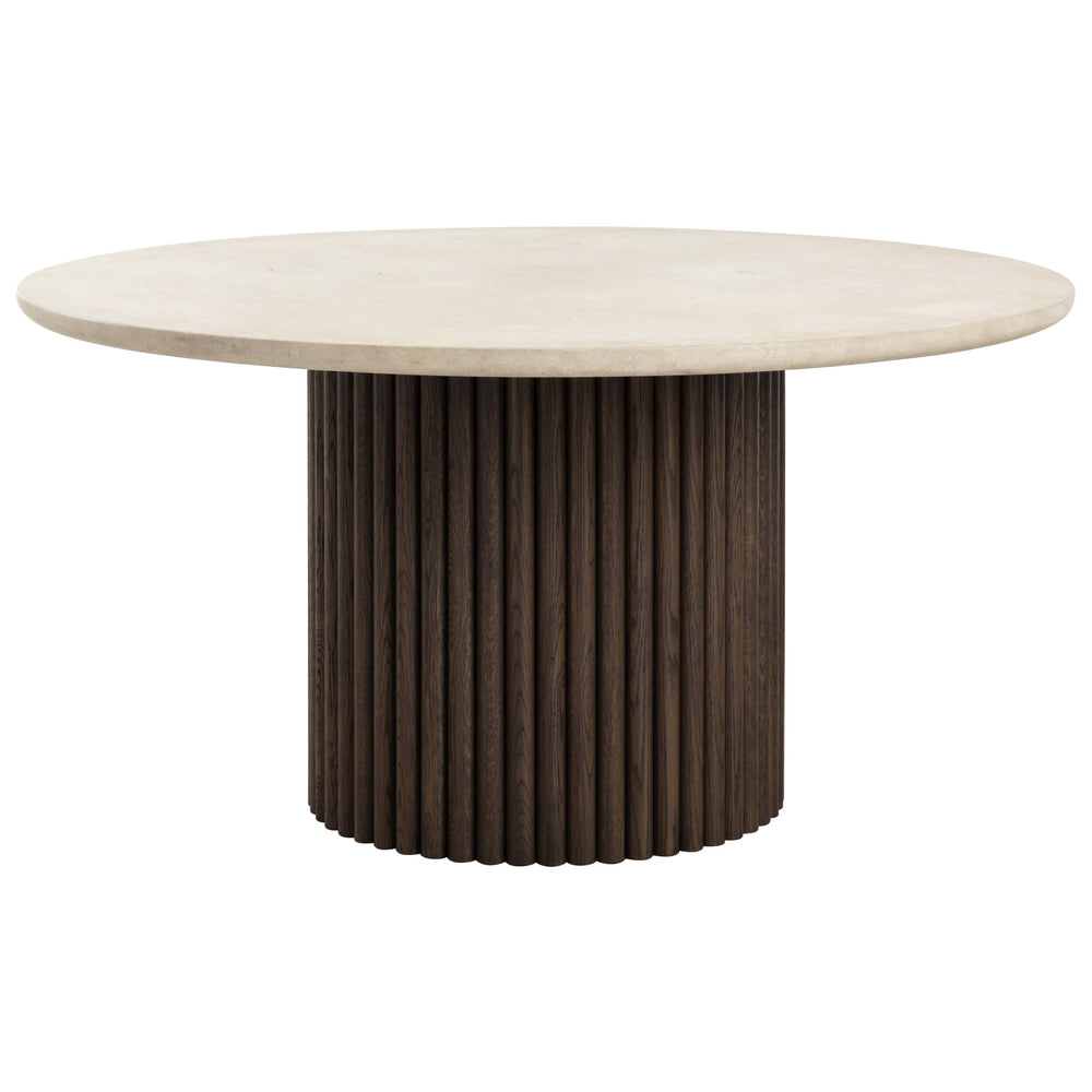 Banyan Round Dining Table, Cream/Dark Brown