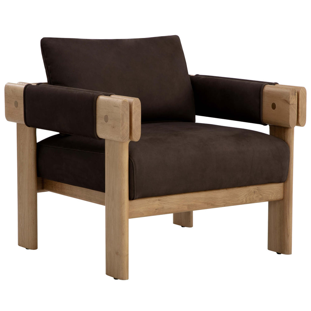 Carmichael Leather Chair, Nubuck Cocoa-Furniture - Chairs-High Fashion Home