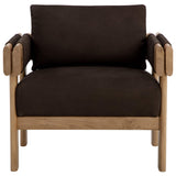 Carmichael Leather Chair, Nubuck Cocoa-Furniture - Chairs-High Fashion Home