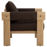 Carmichael Leather Chair, Nubuck Cocoa-Furniture - Chairs-High Fashion Home