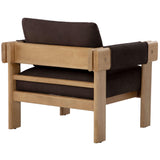 Carmichael Leather Chair, Nubuck Cocoa-Furniture - Chairs-High Fashion Home