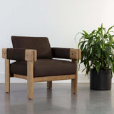 Carmichael Leather Chair, Nubuck Cocoa-Furniture - Chairs-High Fashion Home