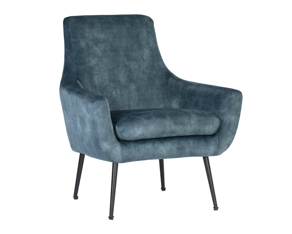 Aletta Lounge Chair, Nono Petrol-Furniture - Chairs-High Fashion Home