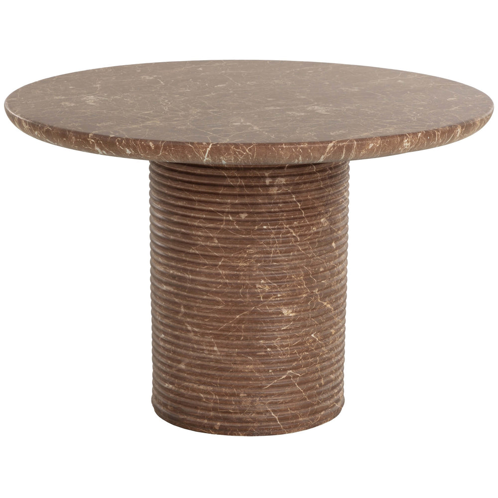 Riva Round Dining Table, Mocha Marble Look
