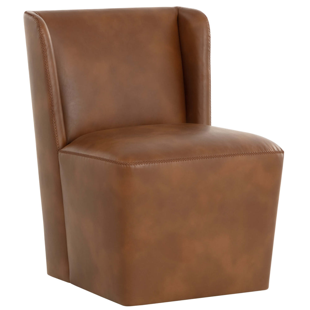 Amita Wheeled Dining Chair, Tobacco Tan, Set of 2