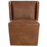 Amita Wheeled Dining Chair, Tobacco Tan, Set of 2