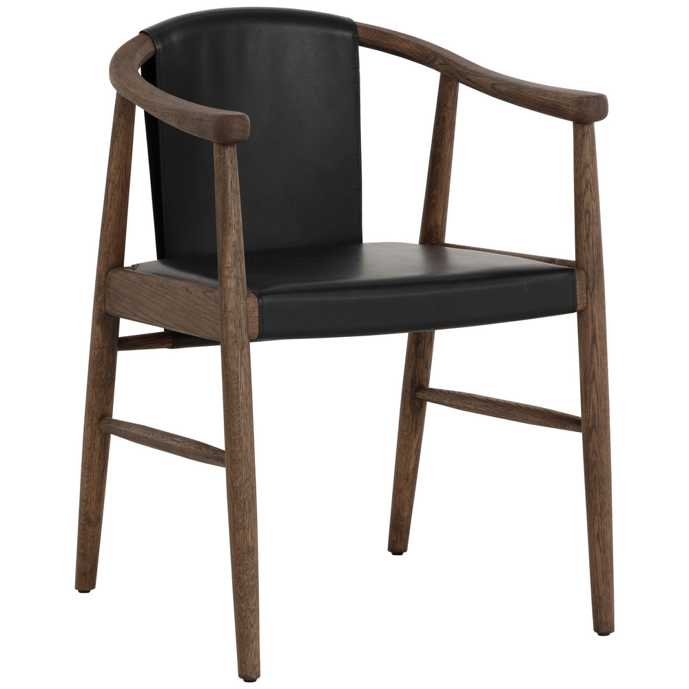 Aran Leather Dining Armchair, Onyx, Set of 2