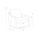 Corbin Swivel Chair, Effie Linen
