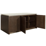 Boden Kitchen Island, White Marble