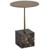 Meridia End Table, Antique Brass