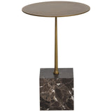 Meridia End Table, Antique Brass