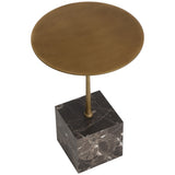 Meridia End Table, Antique Brass