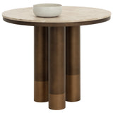 Andina Bistro Table, Greige Marble