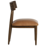 Florian Leather Dining Chair, Tan, Set of 2