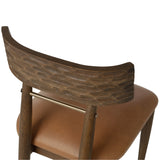 Florian Leather Dining Chair, Tan, Set of 2