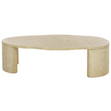 Savinah Coffee Table, Travertine Look-Furniture - Accent Tables-High Fashion Home