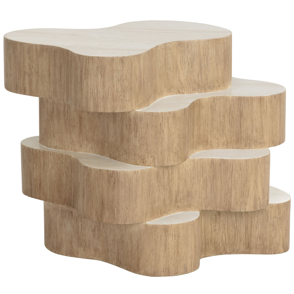 Geddes Side Table, Cream/Light Brown