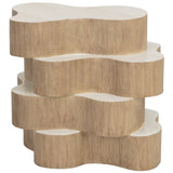 Geddes Side Table, Cream/Light Brown