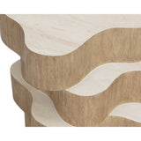 Geddes Side Table, Cream/Light Brown