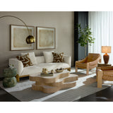 Geddes Side Table, Cream/Light Brown