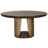 Sultana Round Dining Table, Dark Brown
