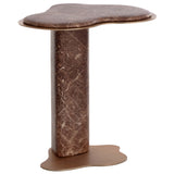 Isola End Table, Mocha Marble Look-Furniture - Accent Tables-High Fashion Home