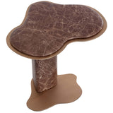 Isola End Table, Mocha Marble Look-Furniture - Accent Tables-High Fashion Home