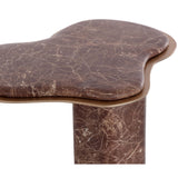 Isola End Table, Mocha Marble Look-Furniture - Accent Tables-High Fashion Home