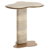 Isola End Table, Travertine Look-Furniture - Accent Tables-High Fashion Home