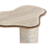 Isola End Table, Travertine Look-Furniture - Accent Tables-High Fashion Home