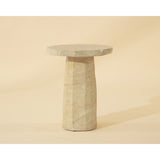 Baldur End Table,Travertine Look