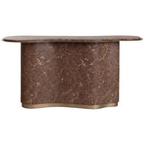 Isola Console Table, Mocha Marble Look-Furniture - Accent Tables-High Fashion Home