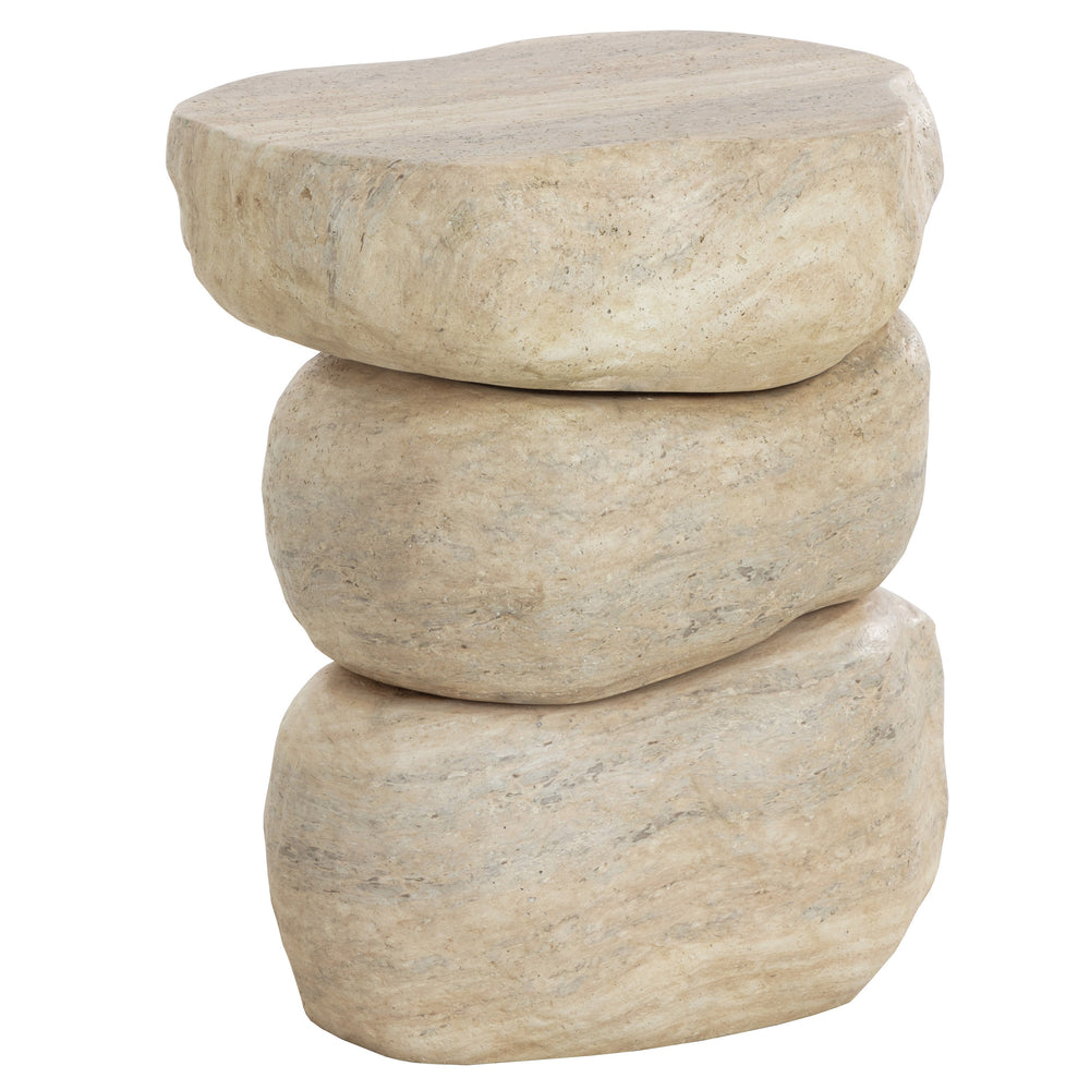 Torbay End Table, Dune Travertine