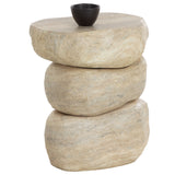 Torbay End Table, Dune Travertine
