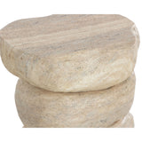 Torbay End Table, Dune Travertine