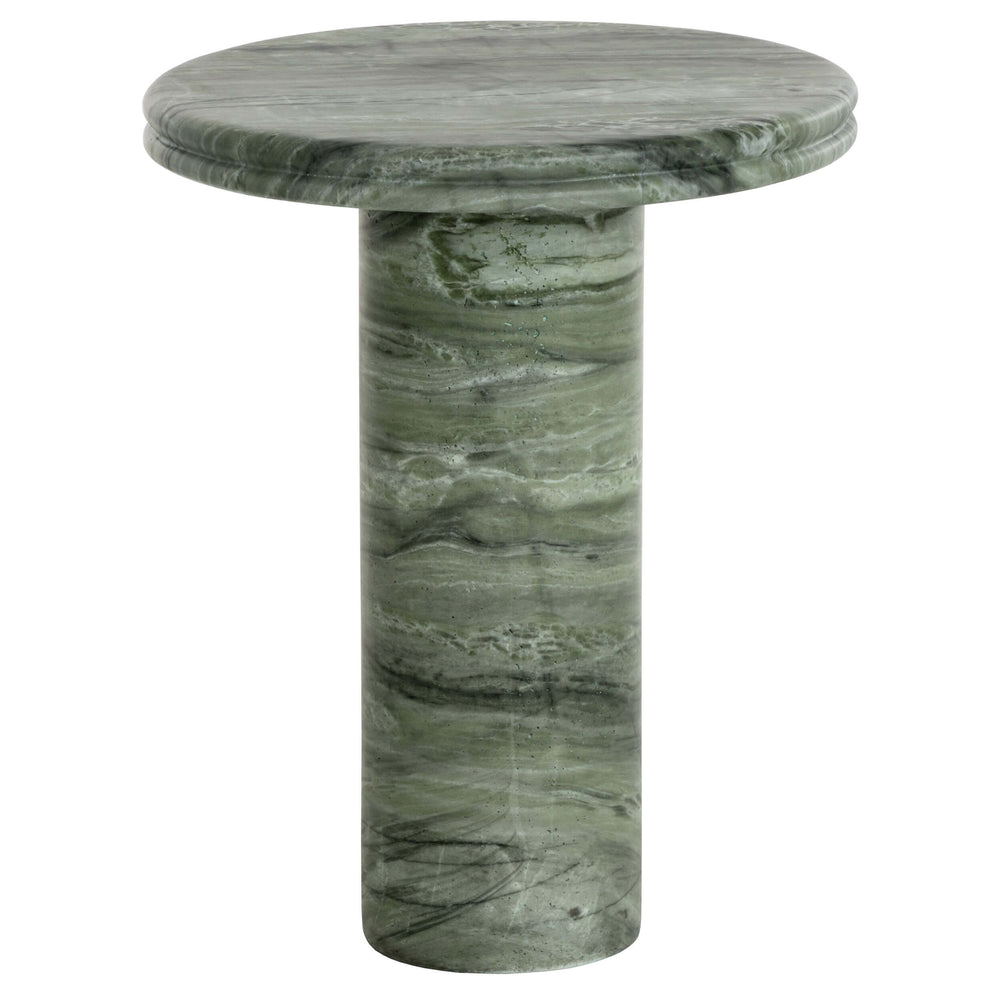 Bastion End Table, Sage Green Marble Look-Furniture - Accent Tables-High Fashion Home