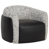 Caris Swivel Chair, Bravo Black/Halton Birch