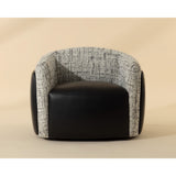 Caris Swivel Chair, Bravo Black/Halton Birch