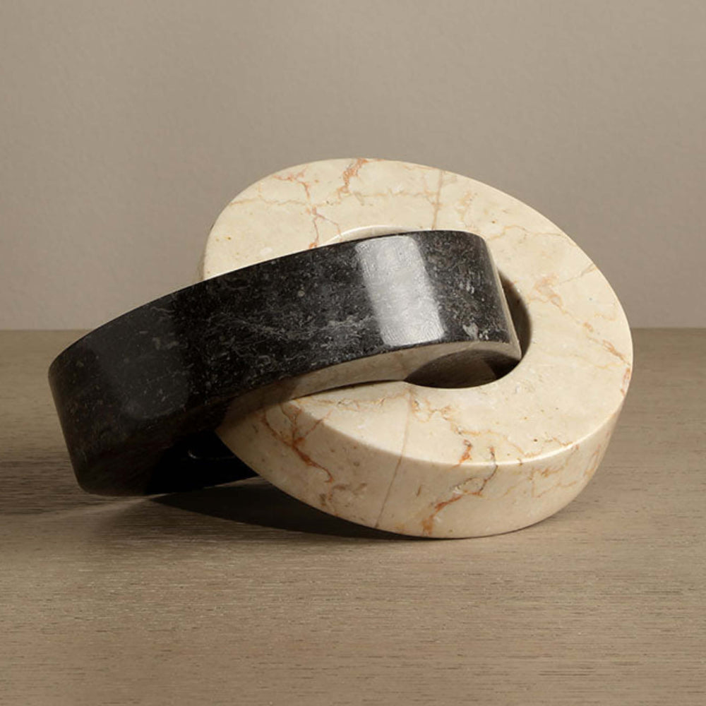 Linked Sculpture, Cream/Grey