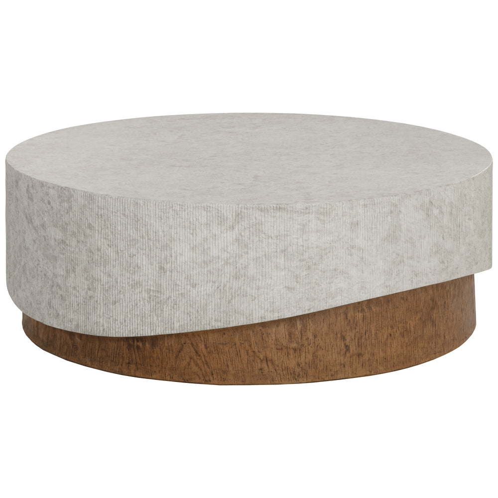 Leda Round Coffee Table, Grey Marble Look