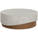 Leda Round Coffee Table, Grey Marble Look