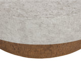 Leda Round Coffee Table, Grey Marble Look